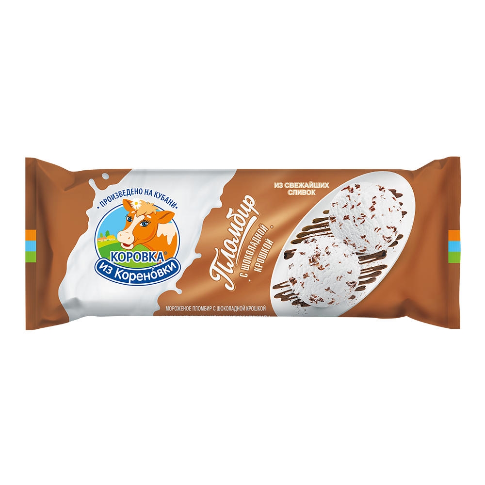 Мороженое КизК пломб. ванильн с шок крошк мдж 15% 400гр