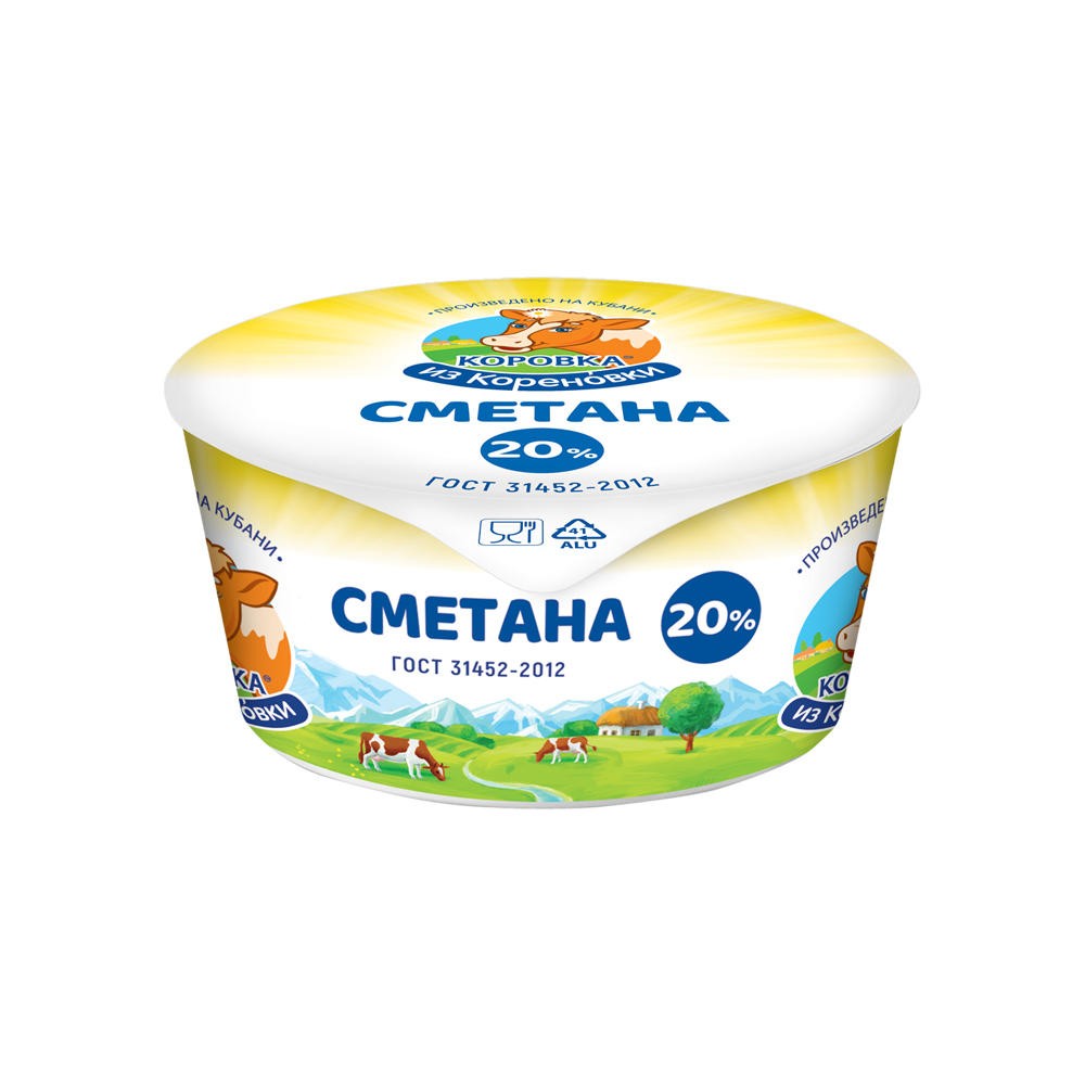 Сметана Коровка из Кореновки 20% 180г