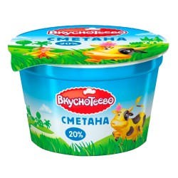 Сметана Вкуснотеево 20% 150г ст