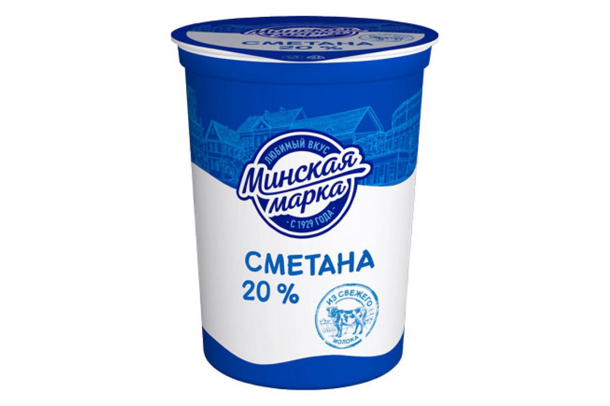 Сметана Минская Марка 20% 380гр